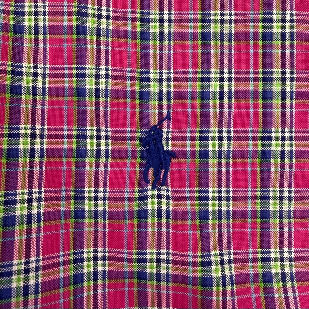 Ralph Lauren Mens XL Pink Plaid Long Sleeve Pony Button Casual Dress Shirt - Picture 4 of 15